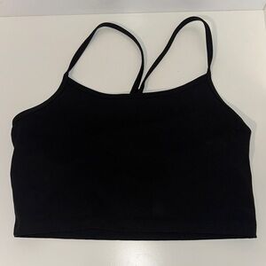 Aerie Black Y Back Cropped Workout Top